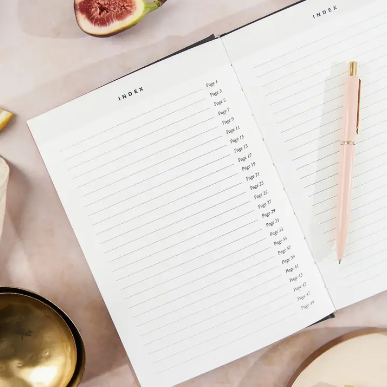 Recipe Diary in Black and Gold