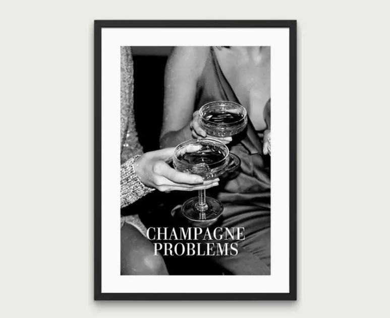 Champagne Problems Taylor Swift Print - Black and White