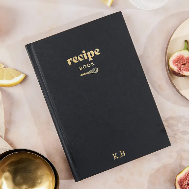 Recipe Diary in Black and Gold