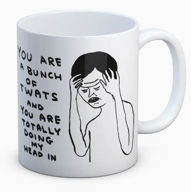 David Shrigley Mug Bunch of Twats