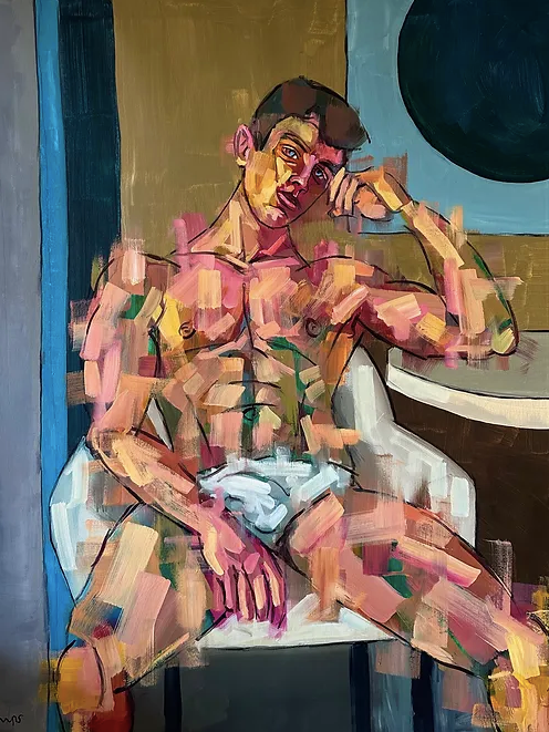 Large Male Nude Painting