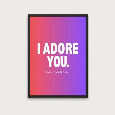 Fred Again - I Adore You - Music Lyric Print, Typography