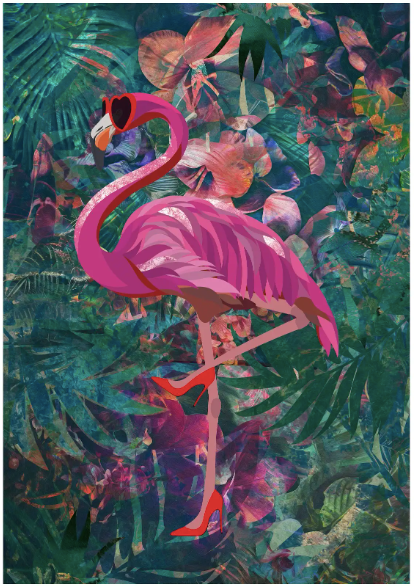 Tropical Jungle Flamingo Heels