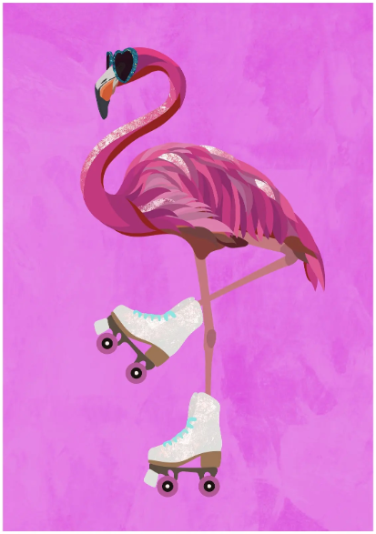 Flamingo Roller Skating